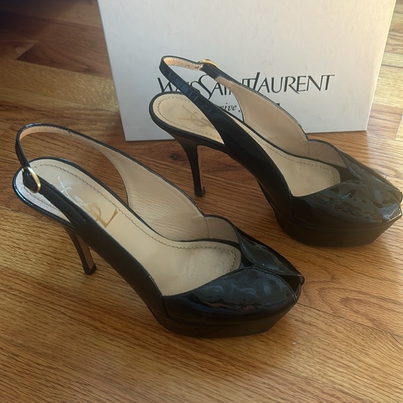 Authentic YSL black patent pumps 5.5 - Picture 2 of 4